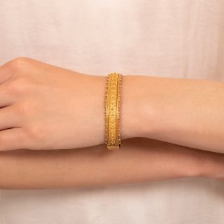 English Victorian Etruscan Revival Bangle Bracelet