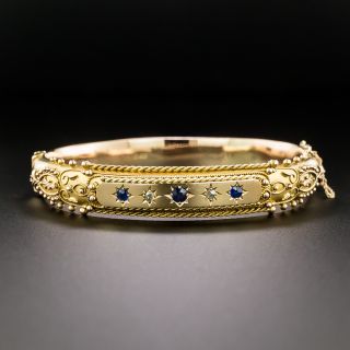 English Victorian Etruscan Revival Bangle Bracelet - 1
