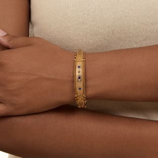 English Victorian Etruscan Revival Bangle Bracelet