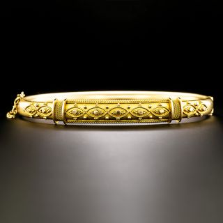 English Victorian Etruscan Revival Bangle Bracelet, Circa 1886 - 2