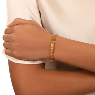 English Victorian Etruscan Revival  Bangle, c.1902