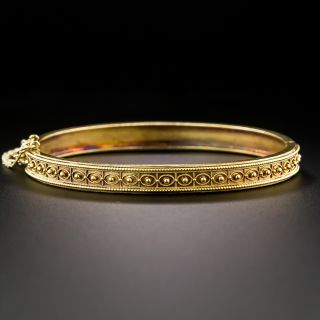 English Victorian Etruscan Revival Beaded Bangle Bracelet - 3