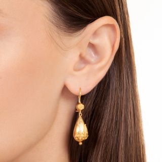 Victorian Etruscan Revival Dangle Earrings