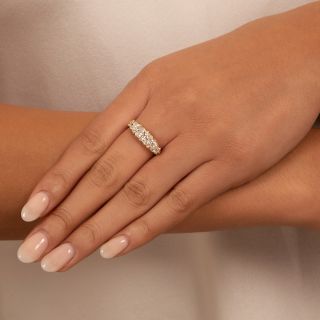 English Victorian Five-Stone Diamond Carved Ring