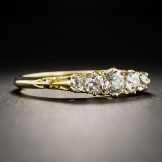 English Victorian Five-Stone Diamond Carved Ring