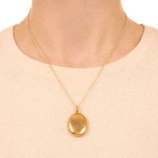 English Victorian Gold Locket, Circa 1890