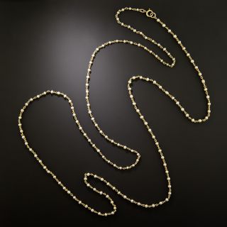 English Victorian Long Natural Pearl Chain - 3