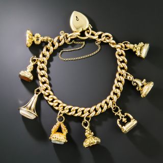 English Victorian Multi-Fob Charm Bracelet - 3