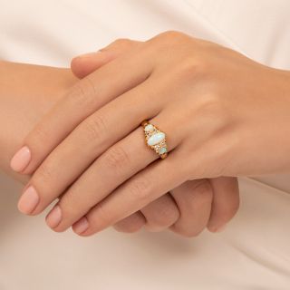 English Victorian Opal and Diamond Ring