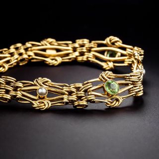 English Victorian Pearl and Peridot Bracelet - 1