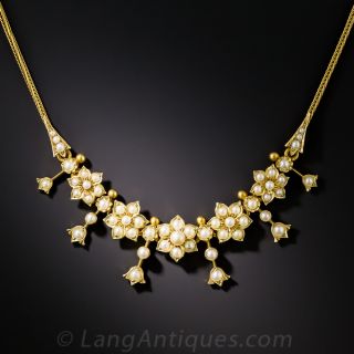English Victorian Pearl Necklace
