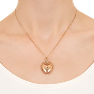 English Victorian Puffed Heart Locket