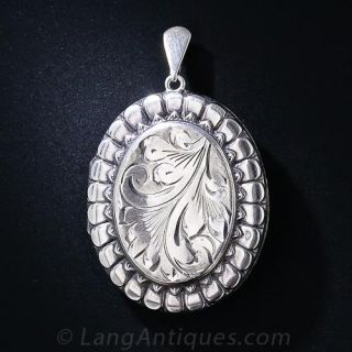 English Victorian Retrospective Sterling Silver Locket