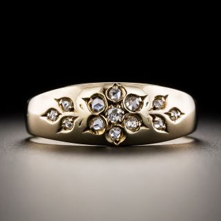 English Victorian Rose-Cut Diamond Flower Band Ring - 2