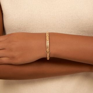 English Victorian Rose Gold Buckle Bangle Bracelet