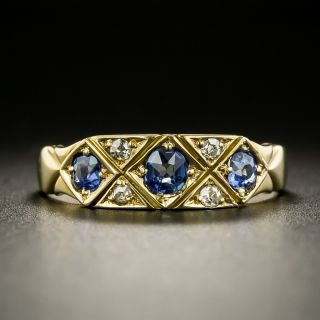 English Victorian Sapphire and Diamond Band Ring, c.1896 - 2