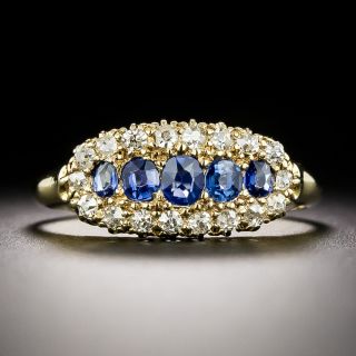 English Victorian Sapphire and Diamond Ring, Circa 1902 - 3