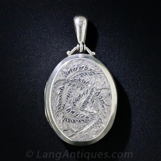 English Victorian Sterling Silver Locket