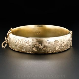 English Victorian Style Engraved Bangle