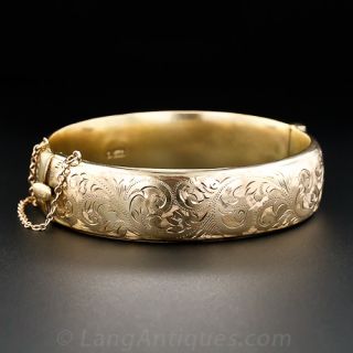 English Victorian Style Engraved Bangle