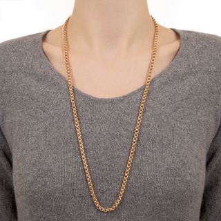 English Victorian-Style Triple-Banded Rolo Chain