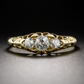 English Victorian Three Diamond Ring
