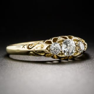 English Victorian Three Diamond Ring