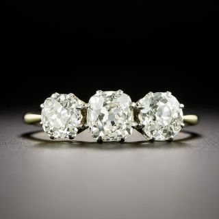 English Victorian Three-Stone 1.85 Carat Total Diamond Ring - 2