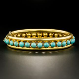 English Victorian Turquoise Bangle Bracelet - 2