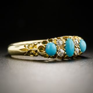 English Victorian Turquoise Diamond Ring