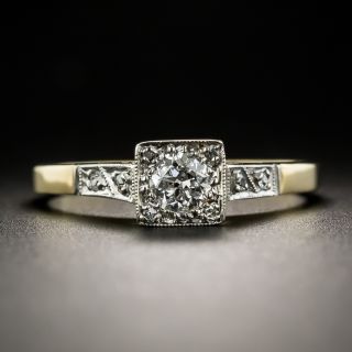 English Vintage .30 Ct. Diamond Solitaire Engagement Ring - 2