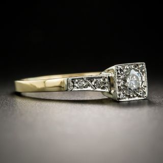English Vintage .30 Carat Diamond Solitaire Engagement Ring