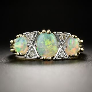 English Vintage Opal and Diamond Ring