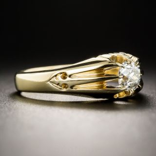 English Yellow Gold .50 Carat Diamond Vintage Solitaire Ring
