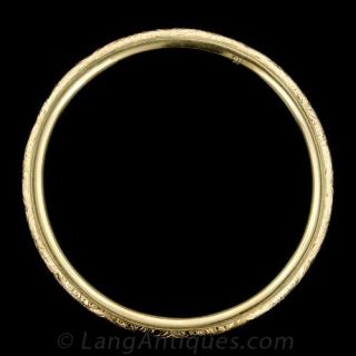 Engraved Austrian Gold Bangle Bracelet, Circa 1920's