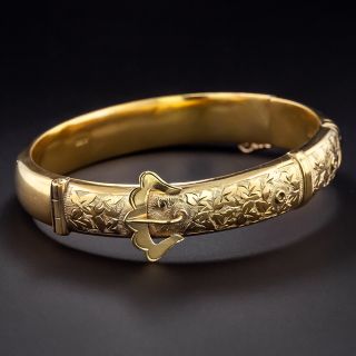Engraved Buckle Bangle Bracelet, English c.1915 - 1