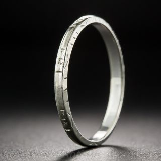 Engraved Deco Orange Blossom Wedding Band