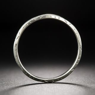 Engraved Deco Orange Blossom Wedding Band