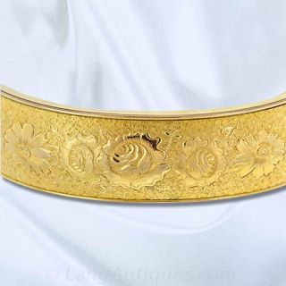 Engraved Rose Motif Bangle
