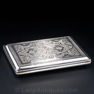 Engraved Silver Cigarette Case
