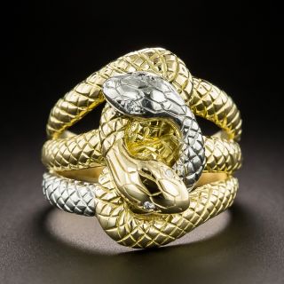 Entwined Double Snake Ring - 3