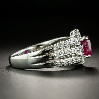 Estate 1.00 Carat Burmese Ruby and Diamond Ring - GIA
