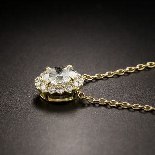 Estate 1.00 Carat Center Diamond Cluster Drop - GIA