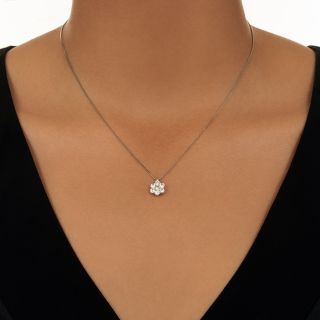 Estate 1.00 Carat Diamond Flower Cluster Pendant