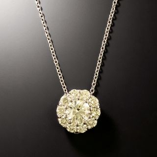 Estate 1.00 Carat Diamond Halo Pendant - 3