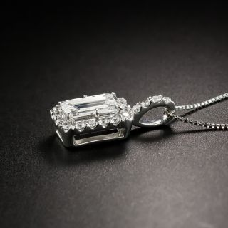 Estate 1.00 Carat Emerald-Cut Diamond Drop - GIA D SI1