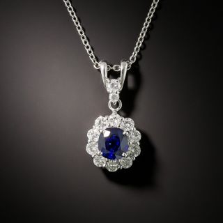 Estate 1.00 Carat Sapphire and Diamond Drop - 2