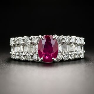Estate 1.01 Carat Burma Ruby and Diamond Ring - 1
