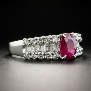 Estate 1.01 Carat Burma Ruby and Diamond Ring