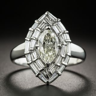 Estate 1.01 Carat Marquise Diamond Ring - GIA M VVS2 - 2
